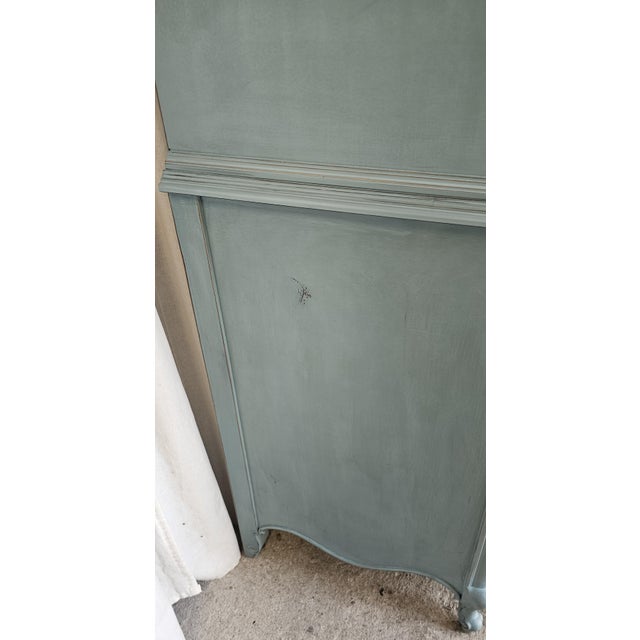 Wood Vintage Chest of Drawers, Turquoise Tall Dresser, Circa 1950's For Sale - Image 7 of 13