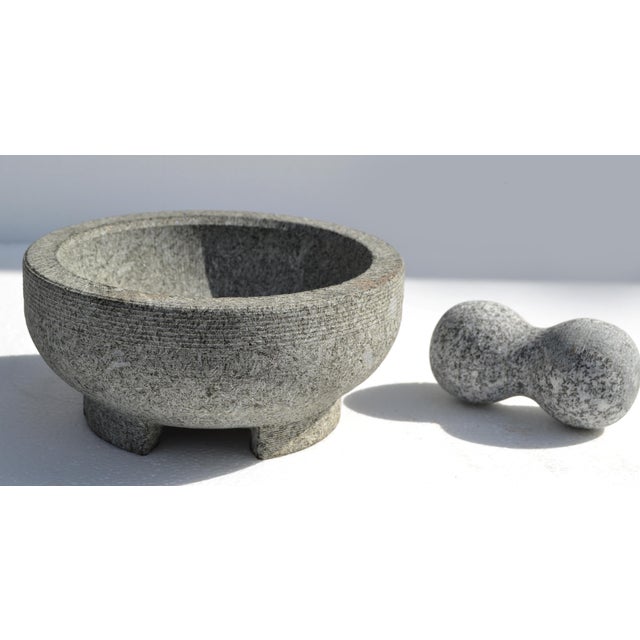 Vintage Ancient Art Granite Molcajete Spice Grinder 8-Inch Usa Imusa For Sale - Image 14 of 14