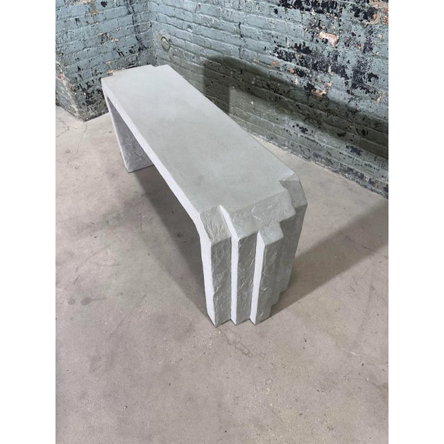 Sculptural Post Modern Gray Plaster Console, 1980 For Sale In Chicago - Image 6 of 6