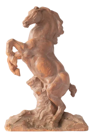 Maurice Waucquez, Rearing Horse, 1930s, Earthenware