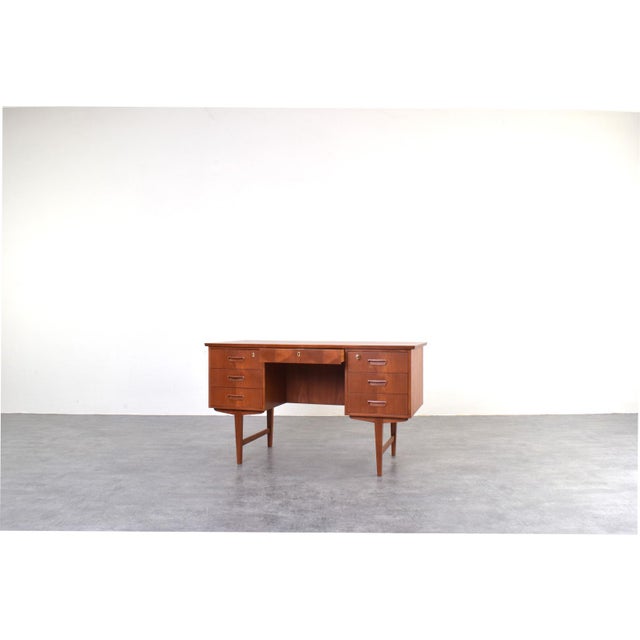 1960s Mid-Century Modern Danish Executive Desk in Teak, 1960s For Sale - Image 5 of 18