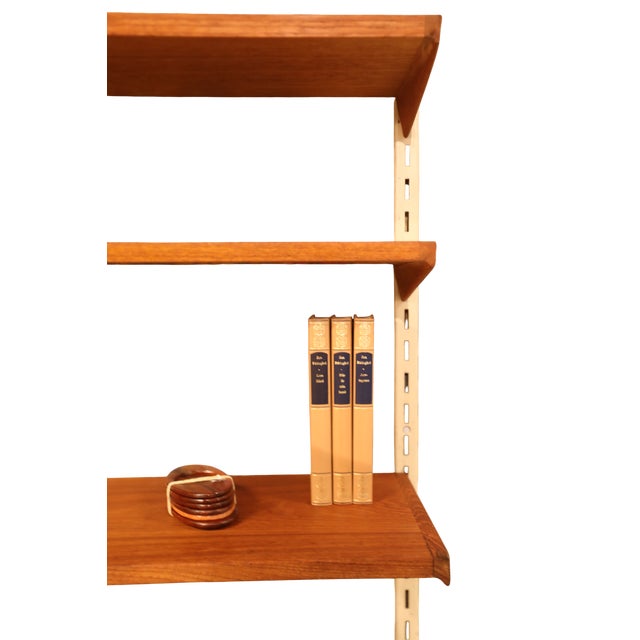 Brown Vintage Shelving System in Teak with Display Cabinet, 1960s For Sale - Image 8 of 18