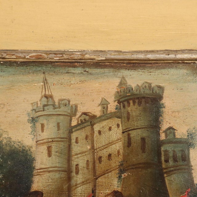 Unknown, Painting Sea and Port View, Oil on Panel For Sale - Image 8 of 12