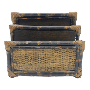 Vintage Boho Chic Burnt Bamboo Letter Rack