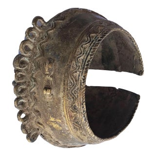 Exquisite African Bronze Currency Bracelet Gan Burkina Faso For Sale
