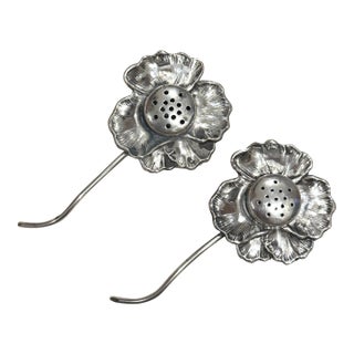 Mid 20th Century Sterling Flower Salt & Pepper Shakers For Sale