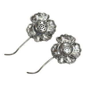 Mid 20th Century Sterling Flower Salt & Pepper Shakers