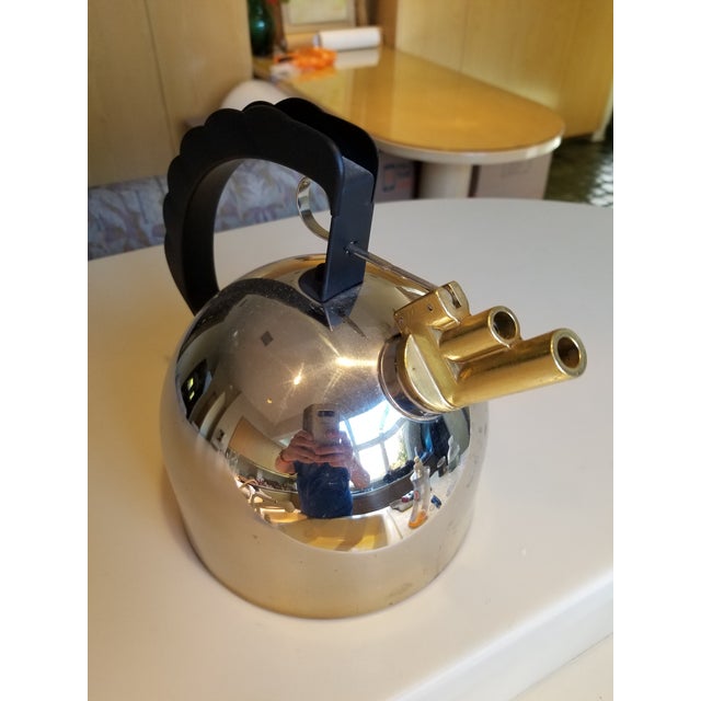 Alessi Whistling Kettle 9091 in Stainless & Brass Chairish