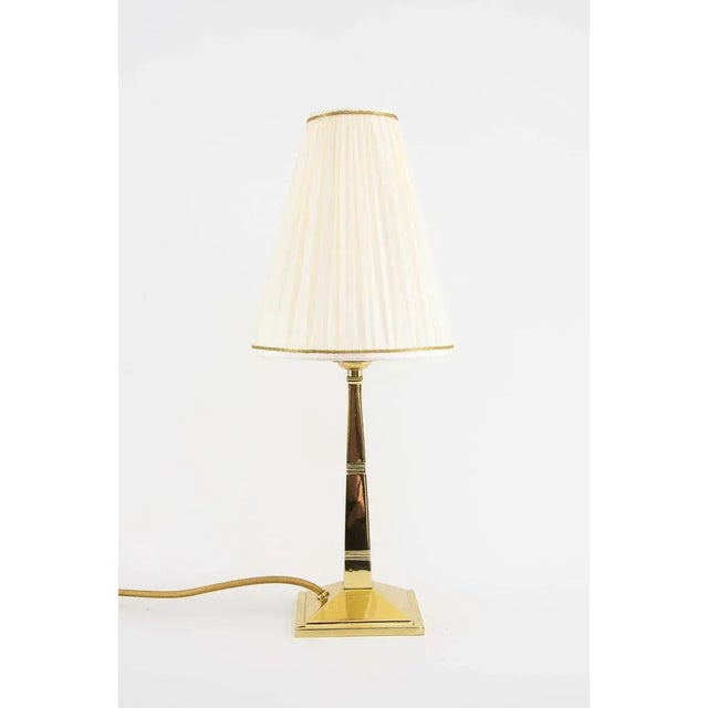Metal Art Deco Table Lamp with Fabric Shade, Vienna, 1920s For Sale - Image 7 of 15