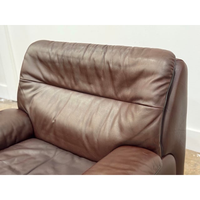 1970s De Sede Vintage Leather Lounge Chair - Ds63 - Chocolate Brown Patinated Leather For Sale In Atlanta - Image 6 of 12