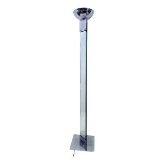 Floor Lamp in Chrome and Glass by Max Baguara, 1980s For Sale