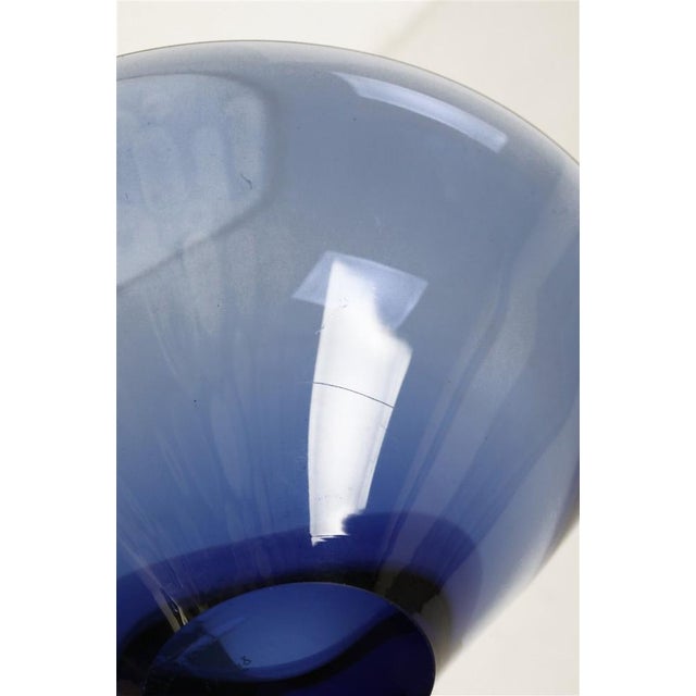 Handcrafted Blue Glass Fruit Bowl by Per Lütken for Holmegaard, 1960s For Sale - Image 7 of 10