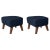 Set of Blue and Smoked Oak Sahco Zero Footstool by Lassen For Sale - Image 6 of 6