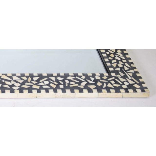 1990s Vintage Born Form Black/White Frame Mirror For Sale - Image 5 of 6