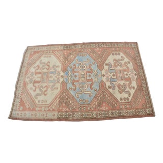 Handmade Rug in Faded Wool For Sale