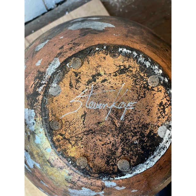 Copper Steven Kaye Post-Modern Floor Vase, Earthenware, Millennium Collection, 1989 For Sale - Image 8 of 10