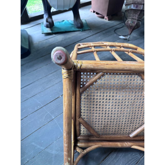 McGuire Style Rattan Cathedral Side Chair For Sale - Image 9 of 9