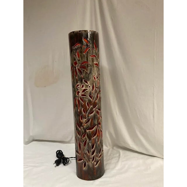 Brown Large Ceramic Lamp from Vallauris, 1970 For Sale - Image 8 of 8