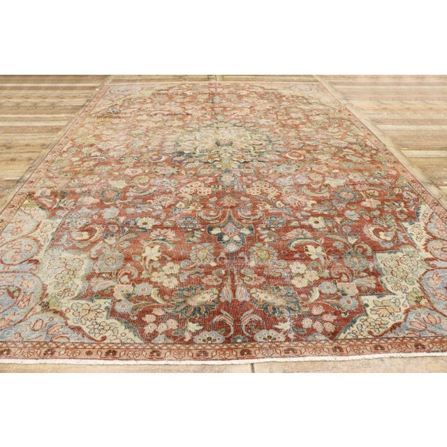 Textile Antique Persian Mahal Rug - 08'01 X 11'05 For Sale - Image 7 of 9