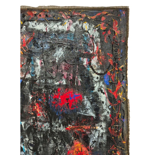 Contemporary Paul Reeves "Lucid Love" Contemporary Black & Red Gestural Expressionist Abstract Painting, 2024 For Sale - Image 3 of 8