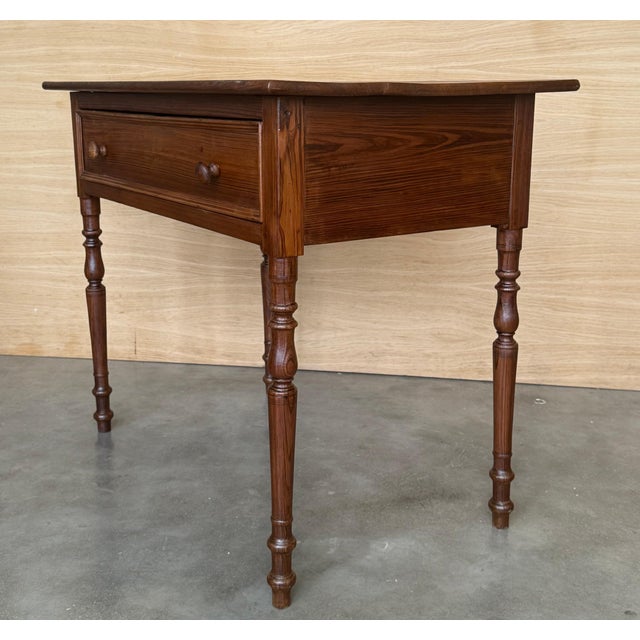Early 20th Century Spanish Country Pine "Mobila " Sofa Table or Console table with Drawer For Sale - Image 4 of 18