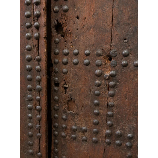 Monumental 19th-Century Moroccan Moorish Studded Wood Riad Door For Sale - Image 10 of 15