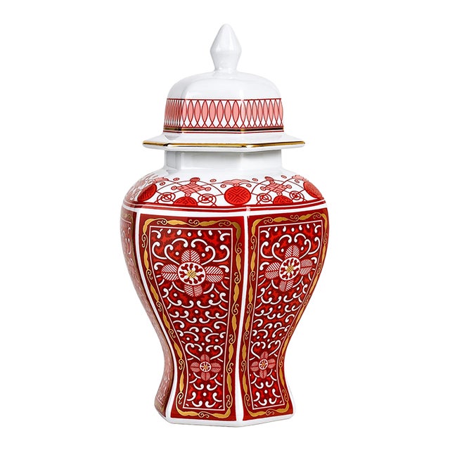 Imperial Brocade Porcelain Lidded Urn, Georges Potard Collection For Sale