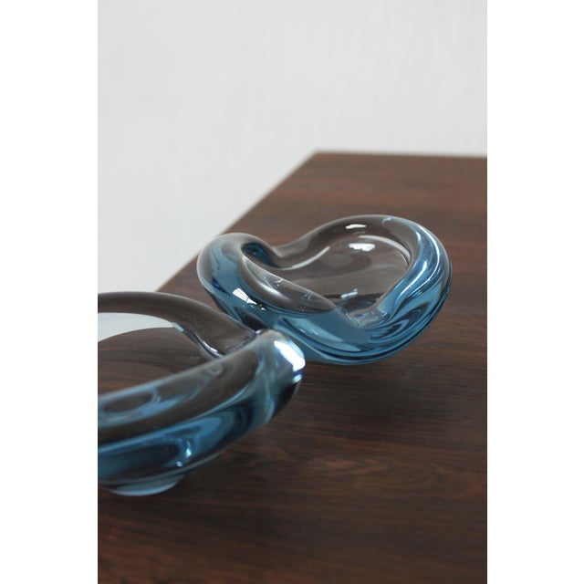 Mid-Century Modern Glass Ashtray by Lütken by Per Lütken for Holmegaard, 1950s, Set of 2 For Sale - Image 3 of 4