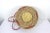 Vintage African Coiled Straw Lidded Two Tone Orange Hand Woven Covered Basket With Straps For Sale - Image 10 of 10