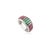 Art Deco Art Deco Natural Emerald & Ruby Statement Dome Band Ring in 925 Silver - Size 7 For Sale - Image 3 of 11