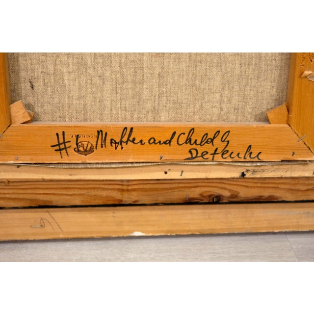 Pierre Eugène Duteurtre Mother & Child #1 Signed Impressionist Oil Painting For Sale - Image 10 of 10