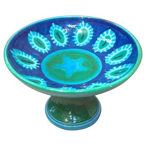 Mid-Century Modern Vintage Aldo Londi for Bitossi Pedestal Bowl For Sale - Image 3 of 5