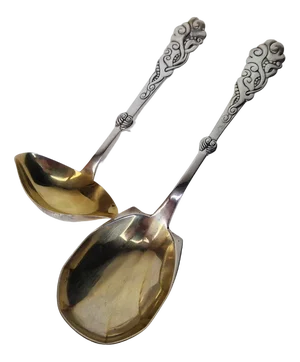 Danish Serving Spoons by Christian F. Heise, 1916, Set of 2
