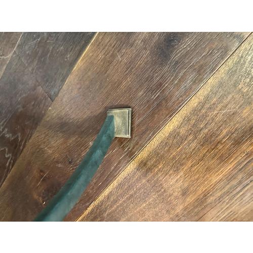 Italian Brass and Patinated Verdigris Bronze Demi-Lune Console Tables, 1980, Set of 2 For Sale - Image 11 of 16