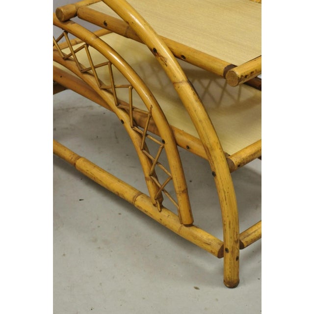 Brown Vintage Tiki Rattan Bentwood Bamboo 2 Tier Sculptural End Tables - A Pair For Sale - Image 8 of 12