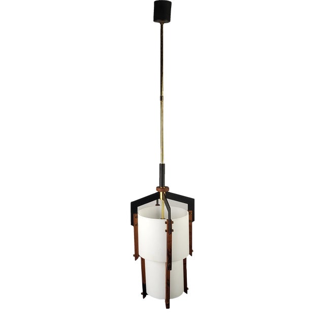 Vintage Mid-Century Modern Teak Pendant For Sale