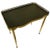 Vintage Neoclassical Brass Side Table with Green Leather Top and Gallery Rim in Hollywood Regency style from the 1960s. A...
