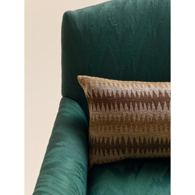 Emerald The Vintage Drexel Emerald Moire Flame Stitch Armchairs For Sale - Image 8 of 10