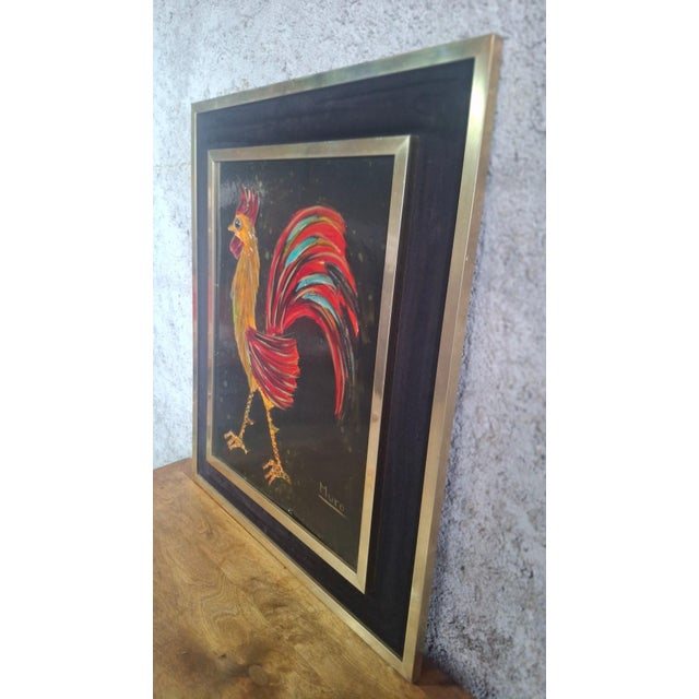 Metal Muro, Rooster Relief, 1970s, Mixed Media, Framed For Sale - Image 7 of 9