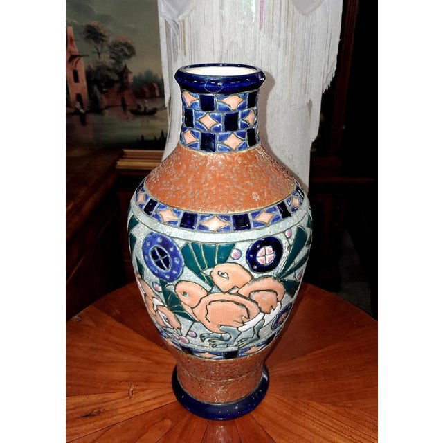 1920s Art Deco Period Glazed Earthenware Vase, 1920s For Sale - Image 5 of 7