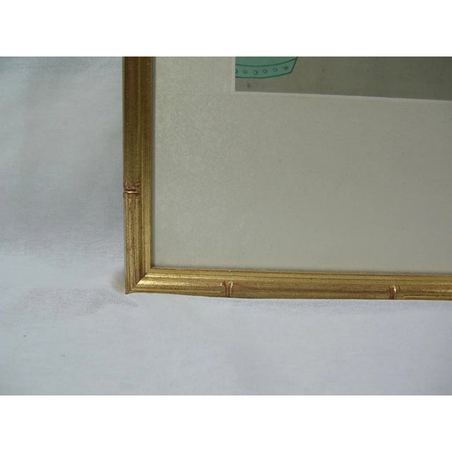 Blue 1950s Vintage Chinese Watercolor Painting by Zhu Tan For Sale - Image 8 of 9