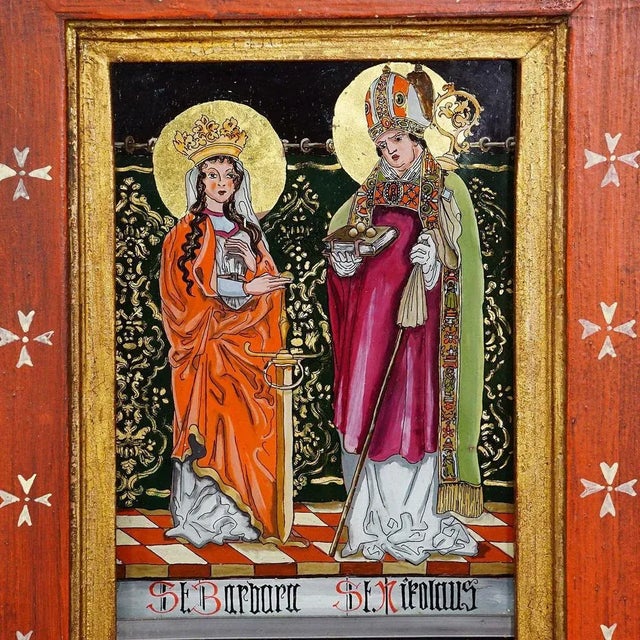 German Artist, Four Saints, 1920s, Oil Painting, Framed For Sale - Image 4 of 9