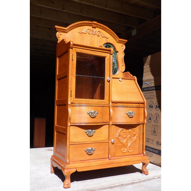 Lexington Victorian Sampler Oak Side by Side Secretary Desk