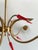 Mid-Century Modern French Atomic Chandelier with Red Acrylic Glass Accents and Textured Glass Shades, 1960s For Sale - Image 6 of 13