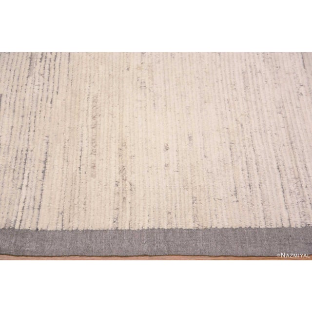 Trendy Large Ivory Decorative Contemporary Modern Area Rug For Sale - Image 4 of 6
