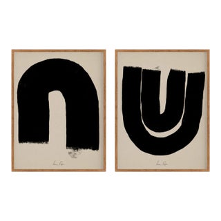 Contemporary Minimalist Abstract Giclee Prints, Framed - a Pair For Sale