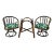 Mid-Century Bent Bamboo Set of Swivel Chairs and Table Base - 3 Pieces For Sale