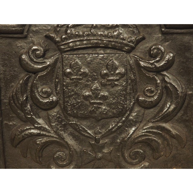 Small 19th Century French Royal Coat of Arms Cast Iron Fireback For Sale - Image 16 of 16