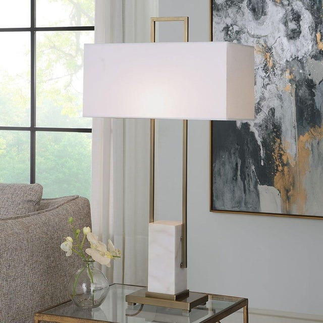 Marble Pillar Table Lamp For Sale In Sacramento - Image 6 of 7