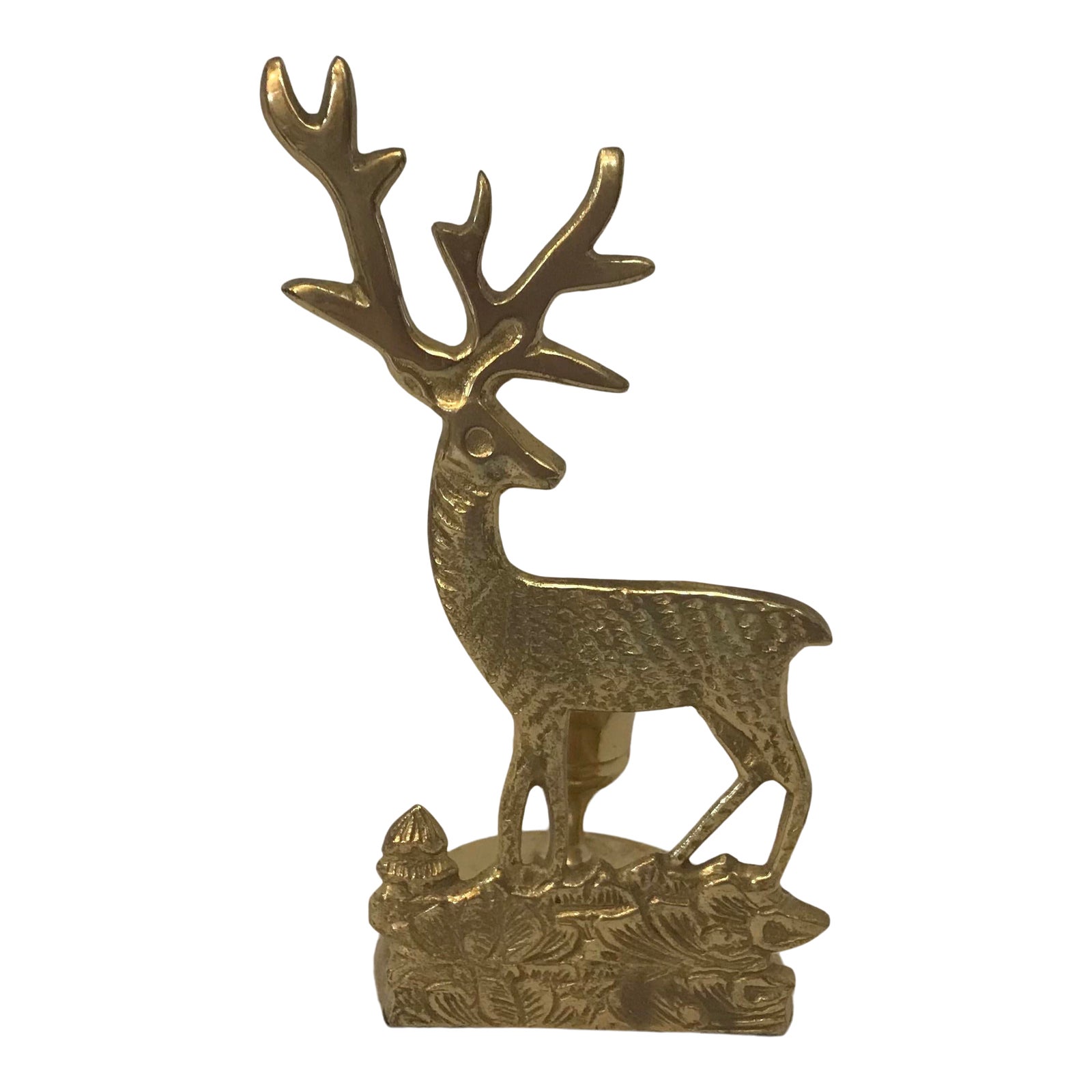 Vintage Brass Reindeer Candle Holder Chairish